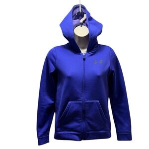 Under Armour Kids Long Sleeve Dark Purple Hooded Zip Up Sweatshirt Youth Size M